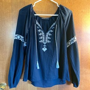 A&F Embroidered BoHo Blouse size L